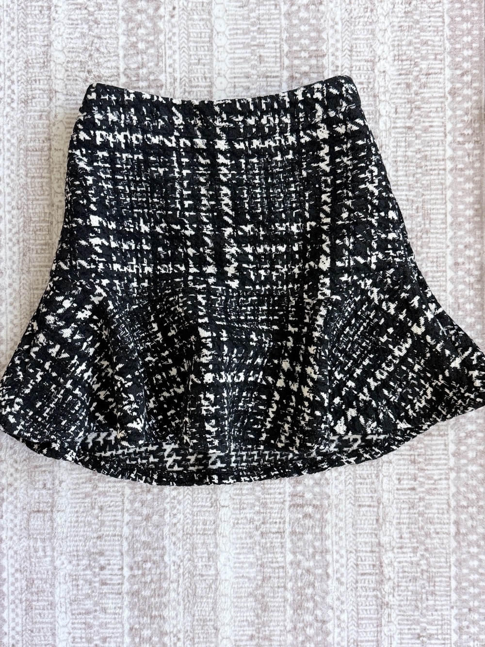 Coco Black & White Tweed Flared Skirt